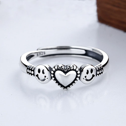 IG Style Simple Style Heart Shape Smiley Face Copper Plating Open Rings