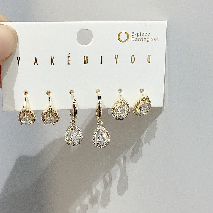 Yakemiyou Dog Paw Print Heart Shape Imitation Pearl Copper Asymmetrical Enamel Zircon 14K Gold Plated Earrings