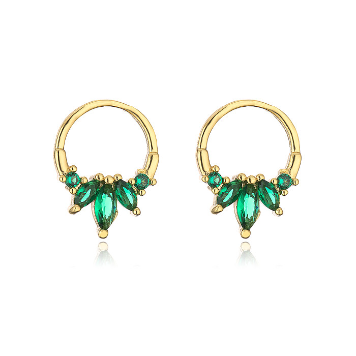 Fashion Geometric Copper Ear Studs Plating Zircon Copper Earrings