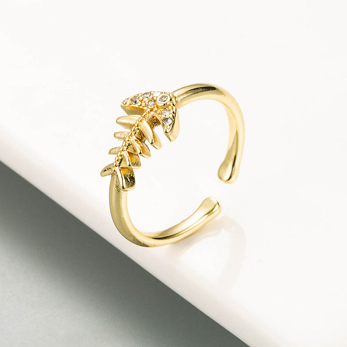 Fashion Golden Small Bee Copper Micro-inlaid Zircon Ring