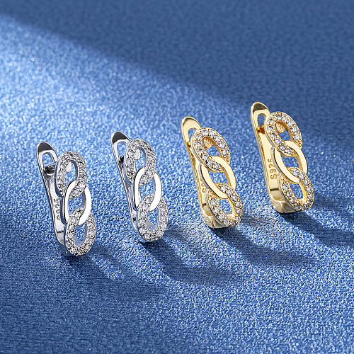 1 Paar IG-Stil koreanischer Stil geometrische Überzug-Inlay-Kupfer-Zirkon-Ohrringe