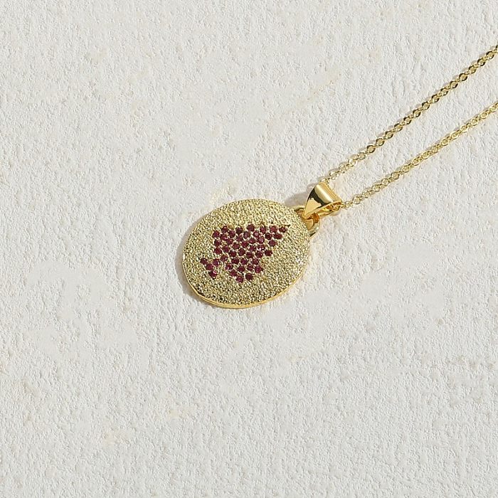 Elegant Luxurious Water Droplets Bat Copper 14K Gold Plated Zircon Pendant Necklace In Bulk