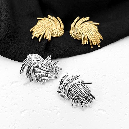 1 Pair Simple Style Geometric Solid Color Plating Copper 18K Gold Plated Ear Studs