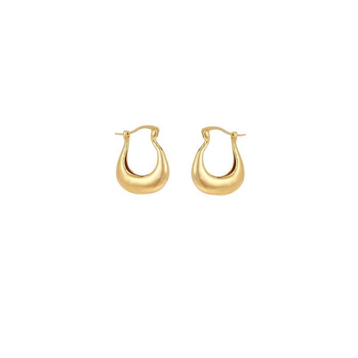 1 Pair IG Style Simple Style Commute U Shape Plating Copper 18K Gold Plated Earrings