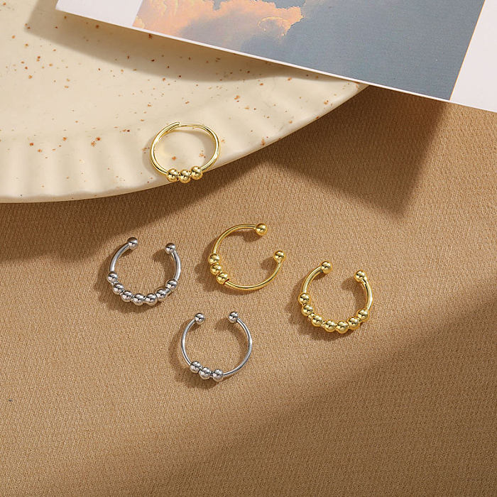 Commute Solid Color Copper Plating Gold Plated Open Rings