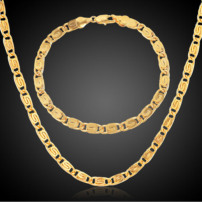Ensemble de bijoux plaqué cuivre de couleur unie de style simple