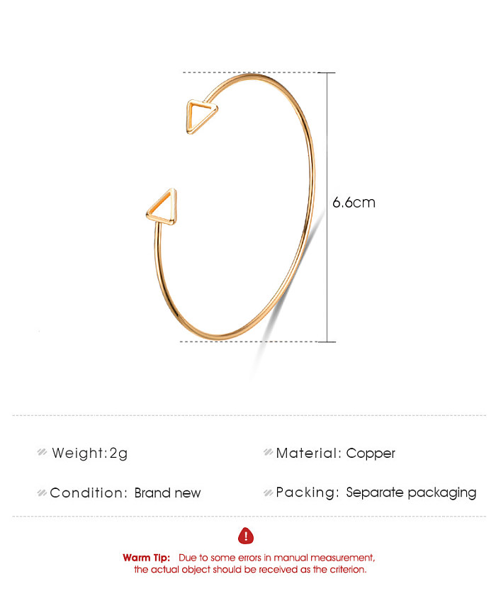 Pulseira geométrica de cobre estilo simples 1 peça