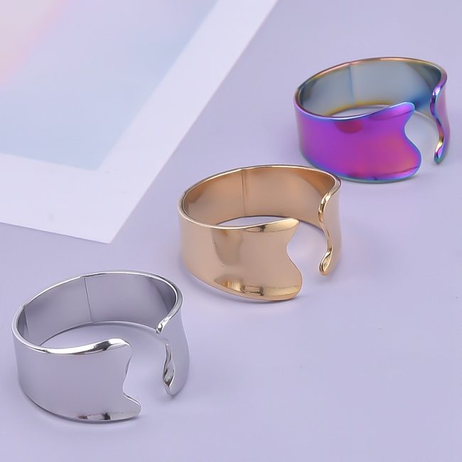 Wholesale Vintage Style Geometric Colorful Stainless Steel Plating Open Rings