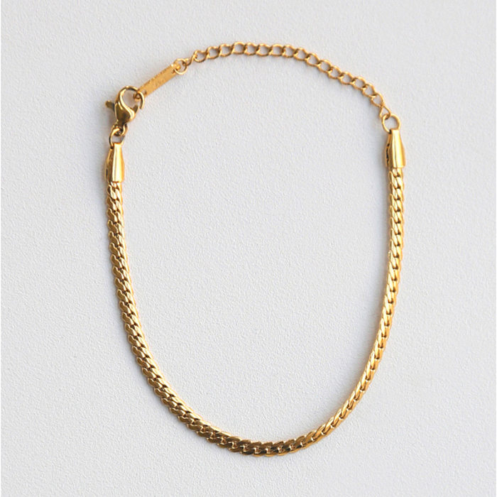 Modische, einfarbige Titanstahl-Armband-Halskette, 1 Stück