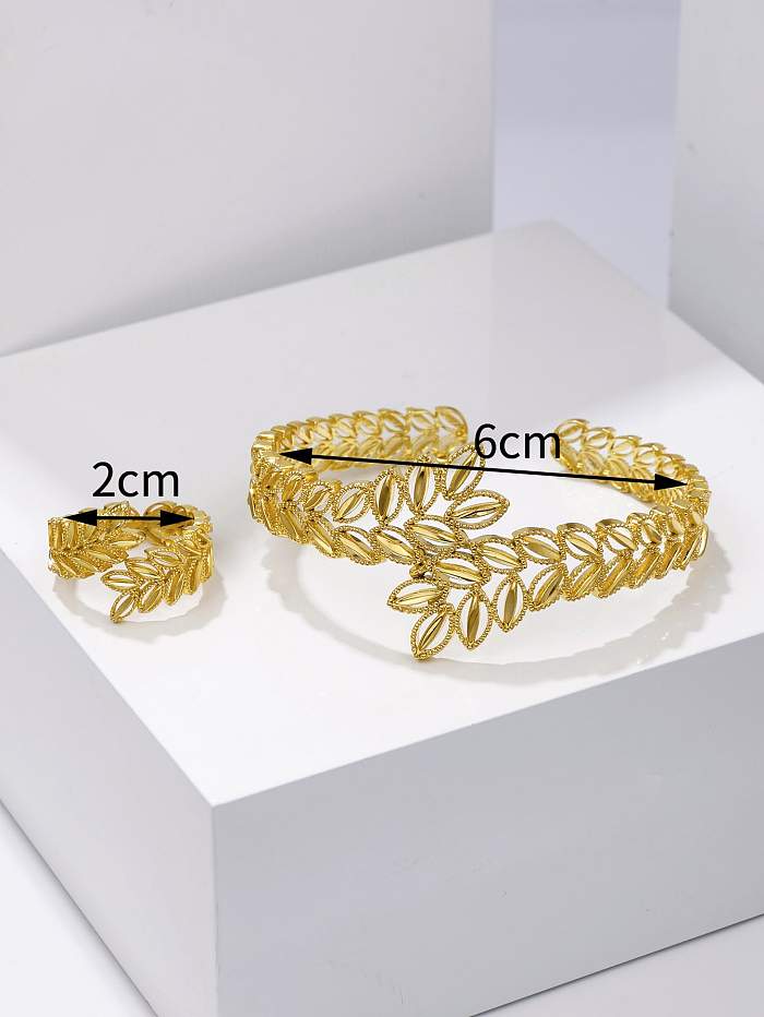 Streetwear Grain Copper Plating Inlay Zircon 18K Gold Plated Bracelets Necklace