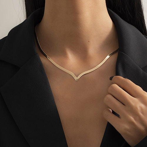 Fashion Simple Snake Bone Chain V-shaped Necklace