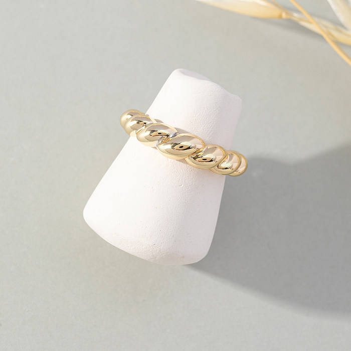 Simple Style Twist Copper Open Ring In Bulk