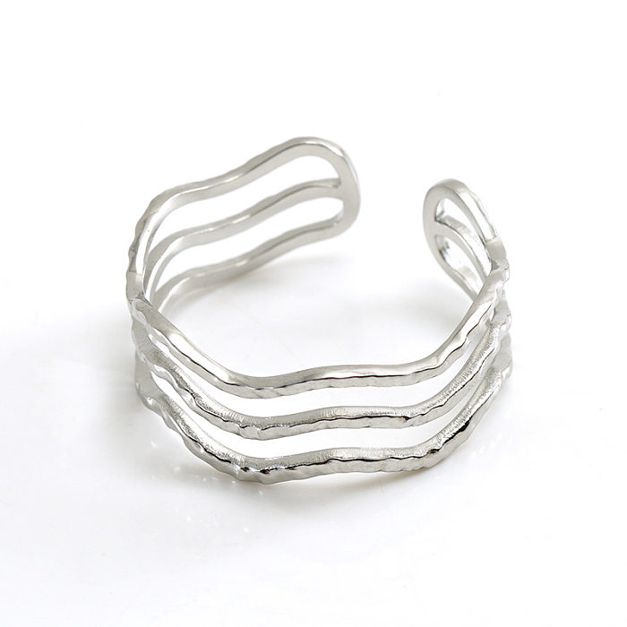 Retro Geometric Stainless Steel Plating Open Ring 1 Piece