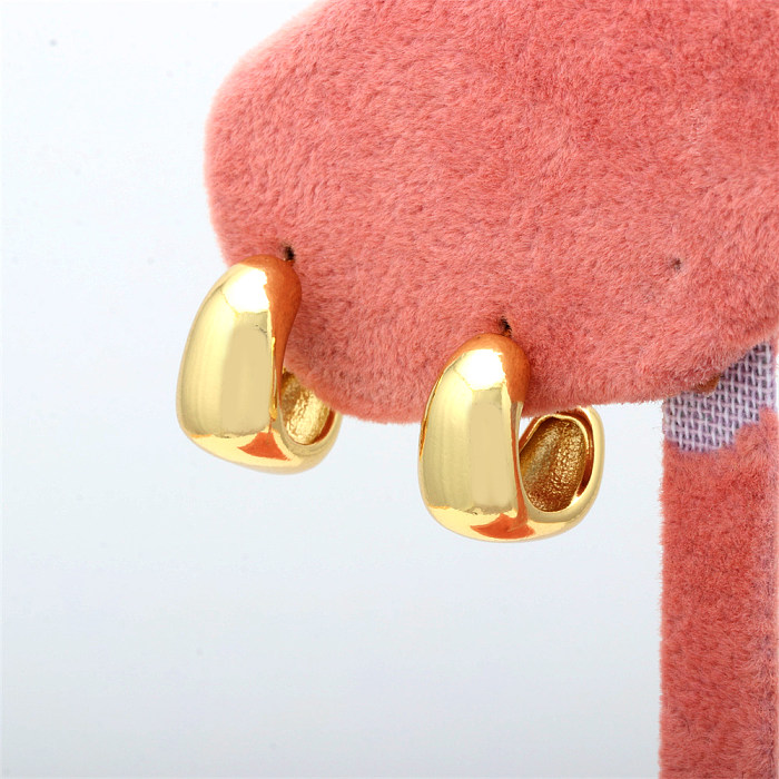 Fashion Irregular Copper Gold Plated Ear Studs 1 Pair