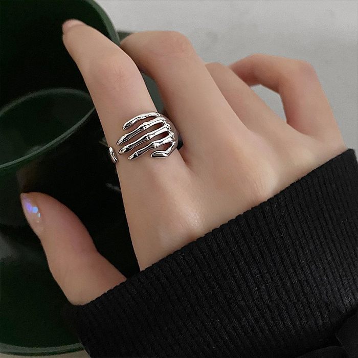 Fashion Solid Color Copper Silver Plated Open Ring 1 Piece
