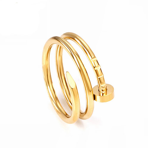 Fashion Simple Style Geometric Titanium Steel Rings