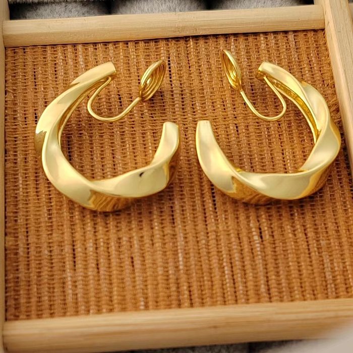 1 Pair Simple Style Geometric Plating Copper Earrings