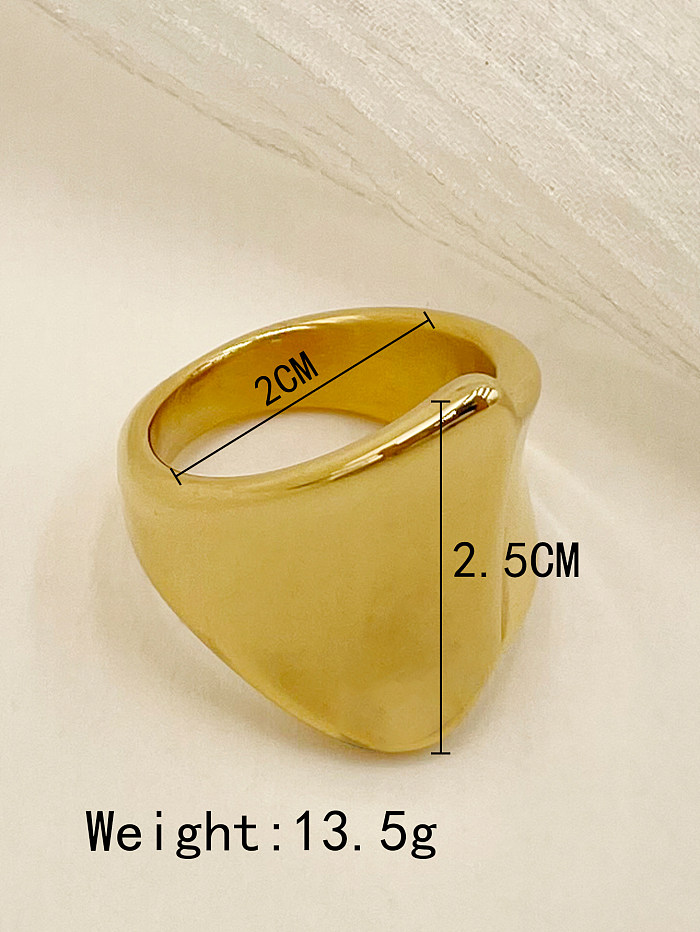 Unregelmäßiger, vergoldeter Breitbandring aus Edelstahl im modernen Stil in großen Mengen