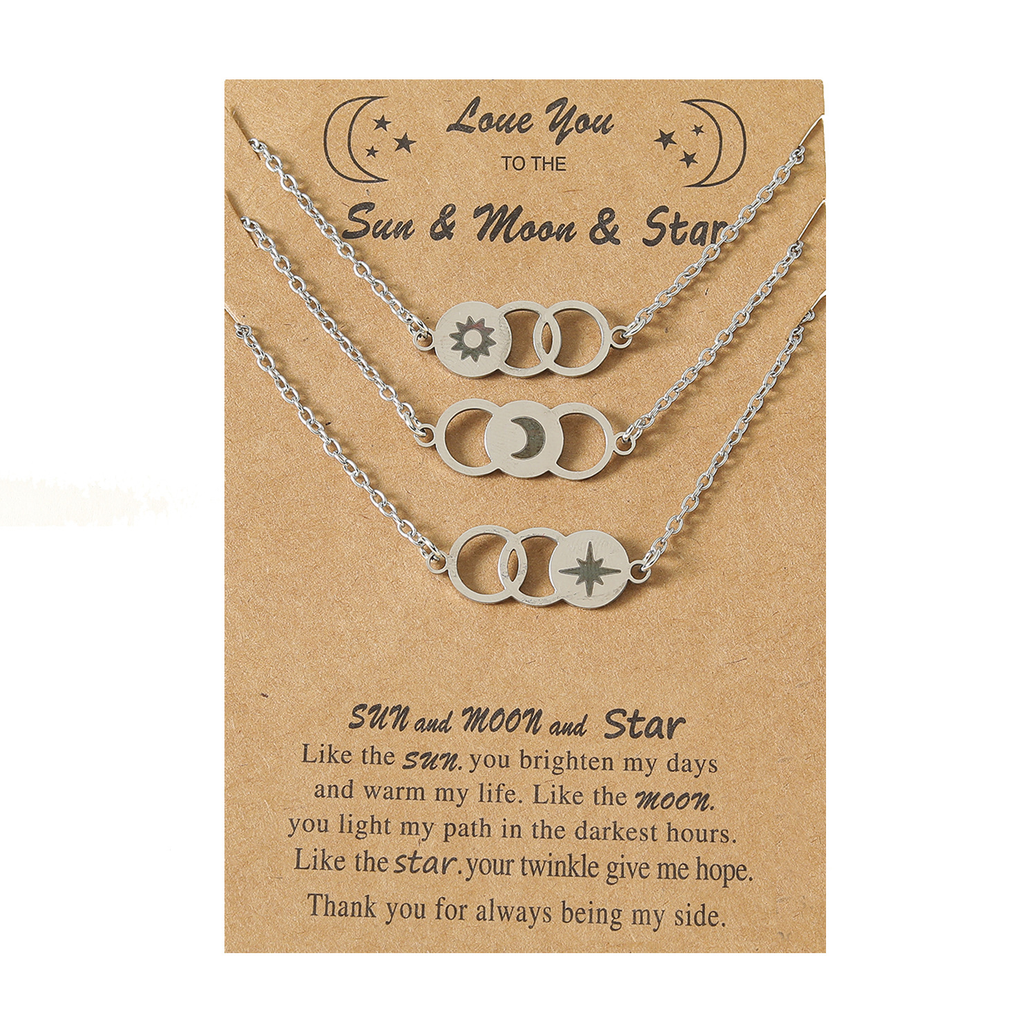 Europe And America Creative Stainless Steel Circle Laser Sun Moon