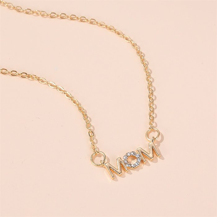 Fashion Simple English Letter Necklace Mother Pendant Clavicle Chain MOM Mother's Day Necklace