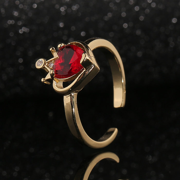 Fashion Jewelry Crown Copper Micro-inlaid Zircon Ring