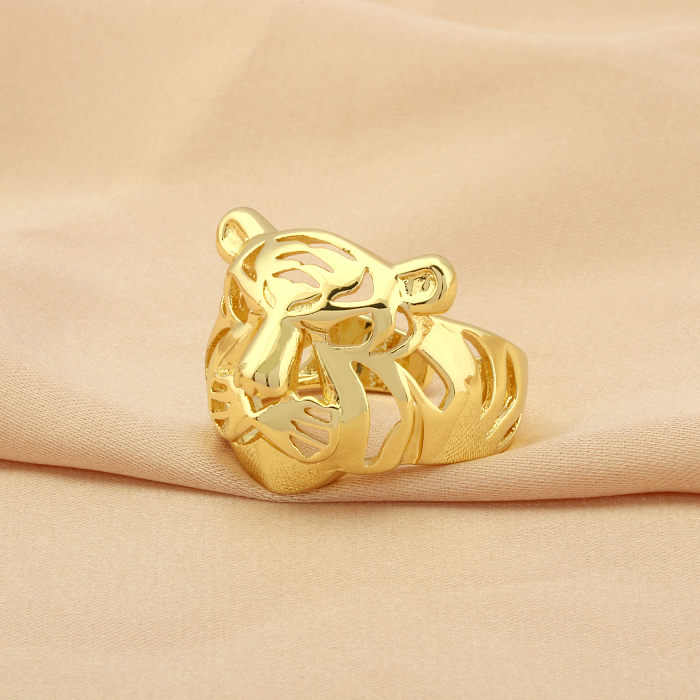 IG Style Cool Style Tiger Copper Plating 18K vergoldete offene Ringe