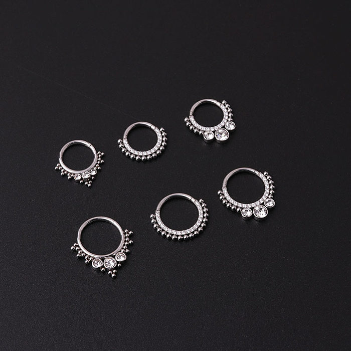 Jóias por atacado moda aço inoxidável incrustado zircão anel fechado jóias