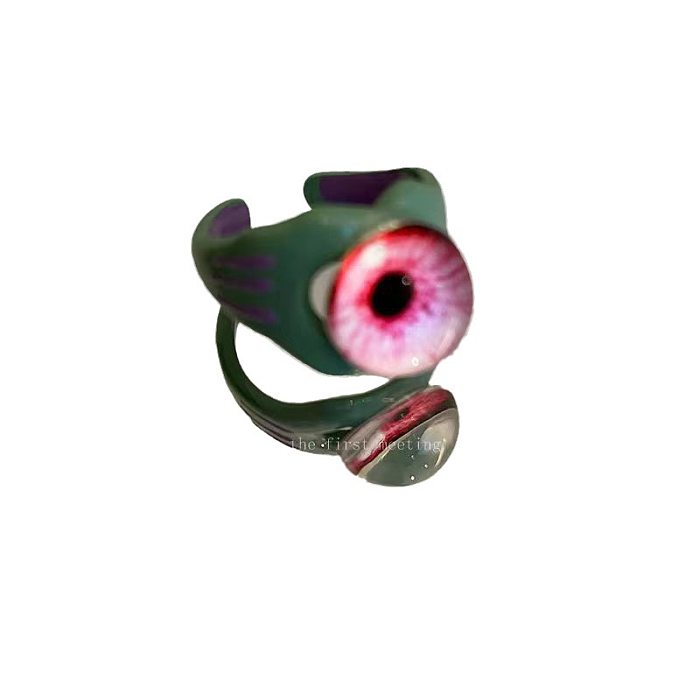 Cartoon Style Eye Copper Enamel Open Rings