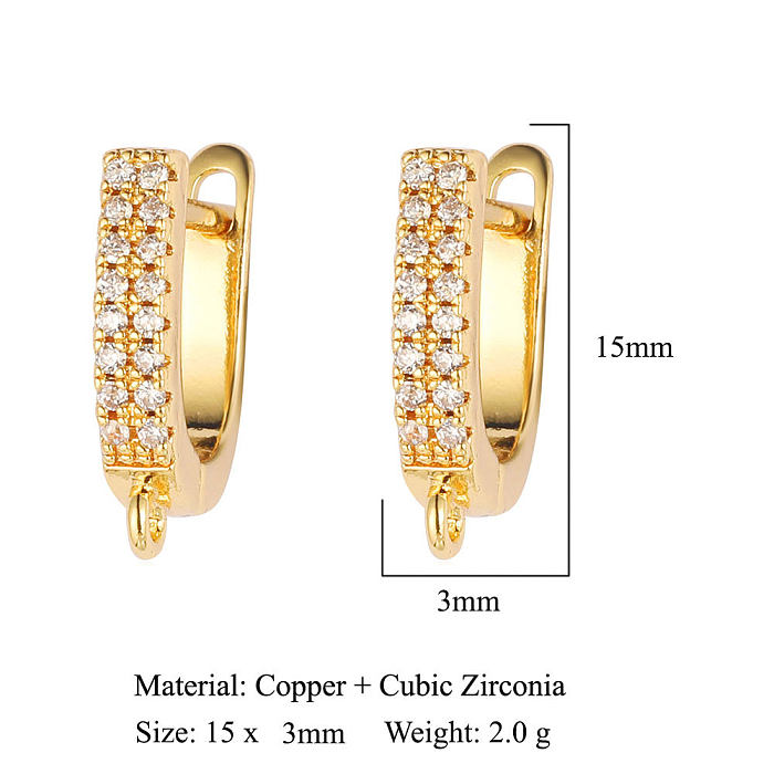 1 Pair Simple Style Solid Color Inlay Copper Zircon Earrings