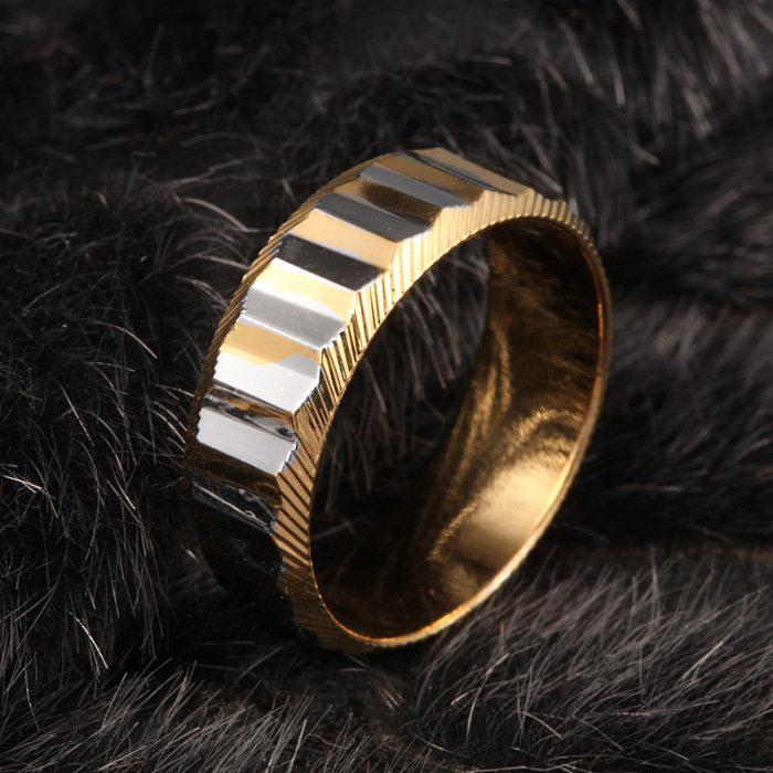 Basic Color Block Copper Plating 18K Gold Plated Rings