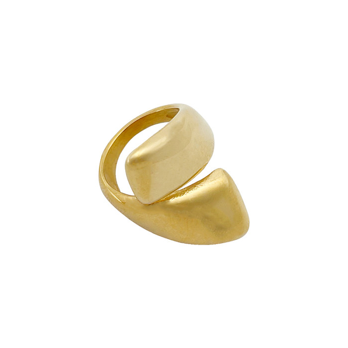 Anéis folheados a ouro de aço inoxidável artístico de cor sólida a granel