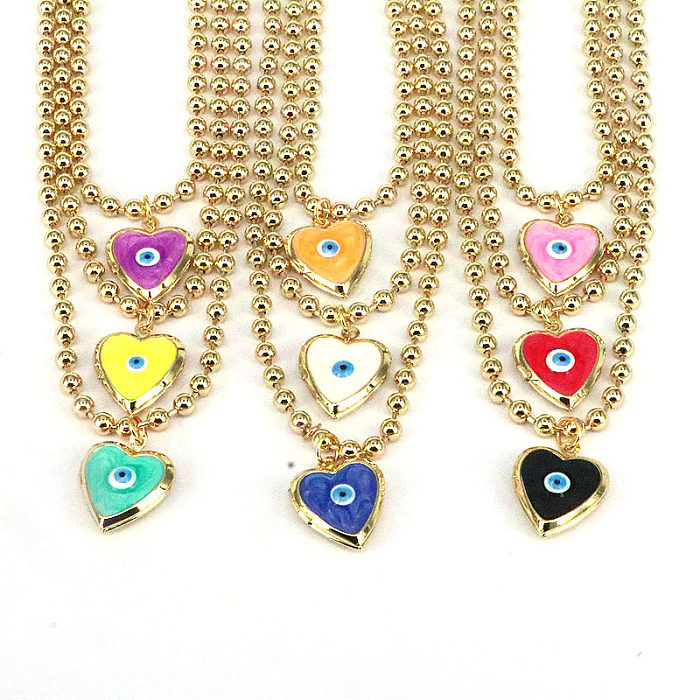 Elegant Hip-Hop Vintage Style Eye Copper Plating Gold Plated Pendant Necklace