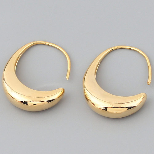 Einfacher Stil C-Form-Kupfer-Ohrringe Metall-Kupfer-Ohrringe