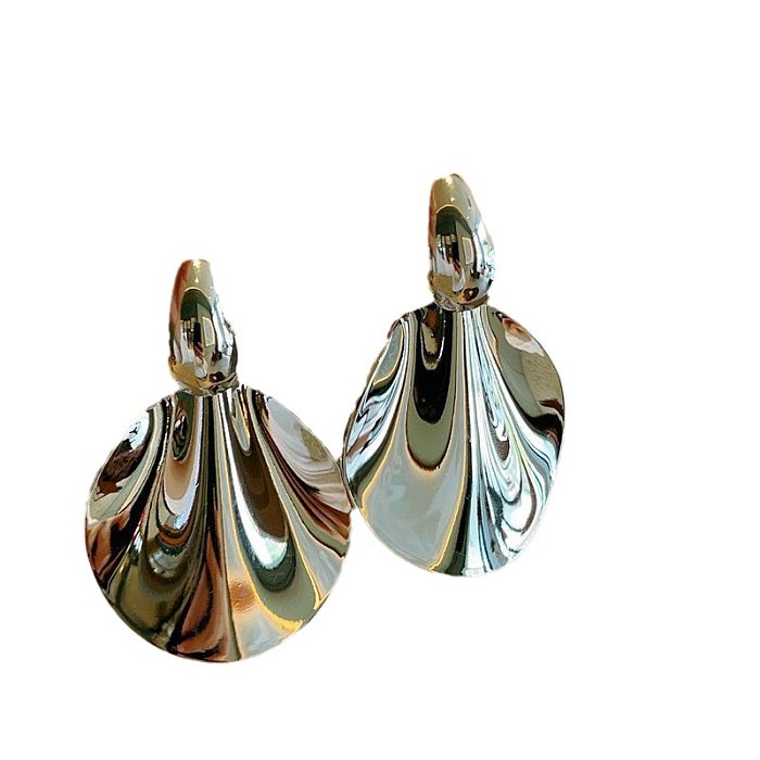 1 paire de boucles d'oreilles en cuivre plaqué géométrique, style streetwear moderne