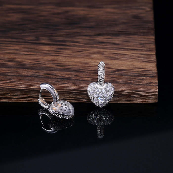 Koreanische Version der Herz-Anhänger-Kupfer-eingelegten Zirkon-Ohrringe