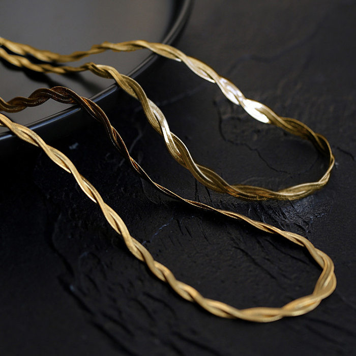Punk-Armband-Halskette im coolen Stil mit einfarbiger Titan-Stahlbeschichtung
