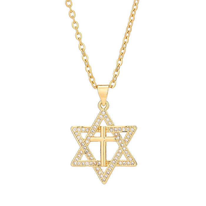 Fashion Star Copper Necklace Inlay Rhinestone Stainless Steel Necklaces