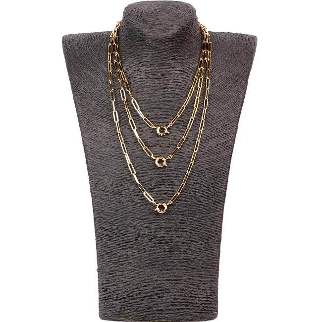 New Fashion Clavicle Thick Chain Hip-hop Punk Style Multi-layer Necklace Copper Gold-plated Chain