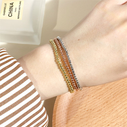 Bracelets de perles en cuivre de couleur unie de style ethnique