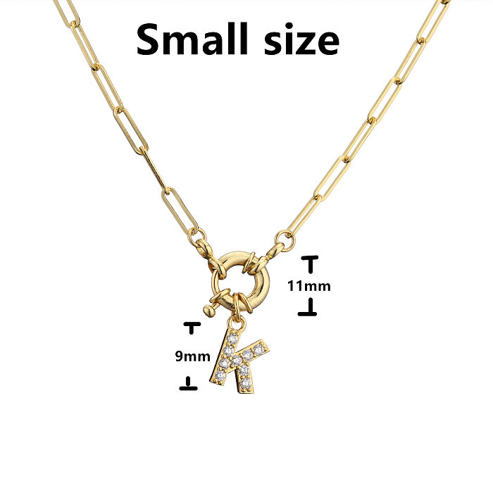 Micro-Inlaid English Letter Necklace Steering Wheel Buckle Chain Stainless Steel Necklace