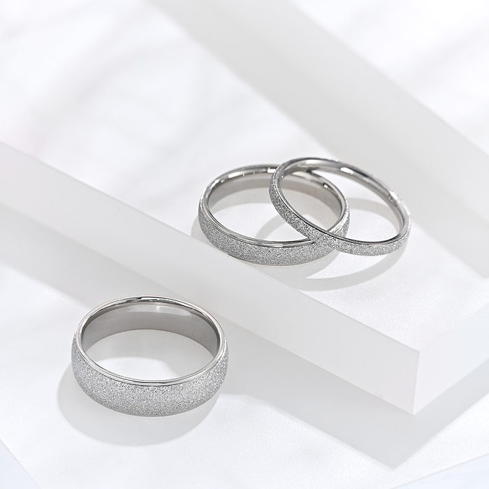 Anéis redondos de aço titânio estilo simples para polir anéis de aço inoxidável