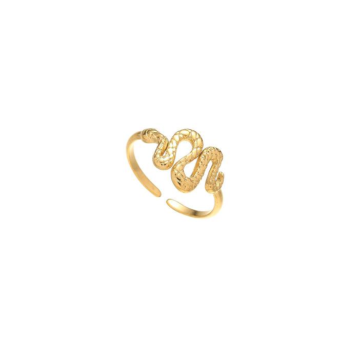 Simple Style Snake Titanium Steel Plating Gold Plated Rings