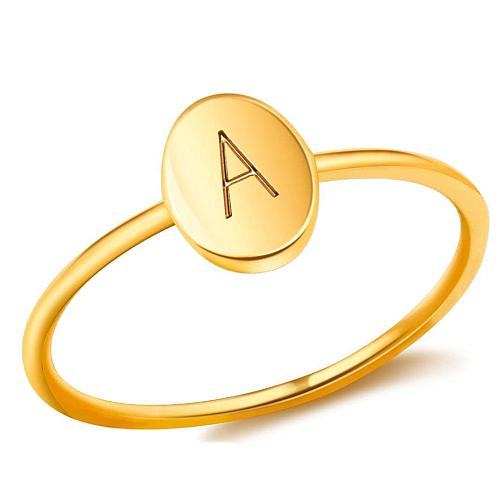 Anéis de chapeamento de cobre com letras de estilo simples