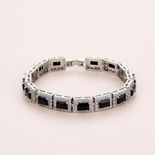 Bracelets de Zircon incrustés de cuivre de cercle de Style classique de Style Simple décontracté