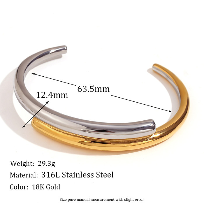 Simple Style Classic Style Color Block Stainless Steel Asymmetrical 18K Gold Plated Rings Bracelets