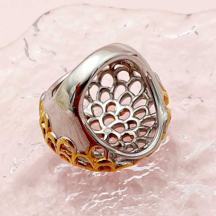Retro Simple Style Oval Stainless Steel Plating Gold Plated Rings