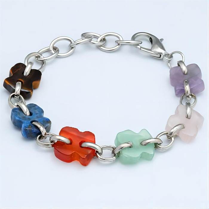 Simple Style Color Block Resin Copper Bracelets