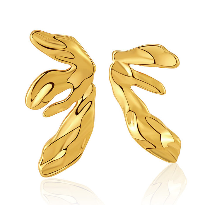 1 Pair Simple Style Butterfly Inlay Copper Zircon Earrings