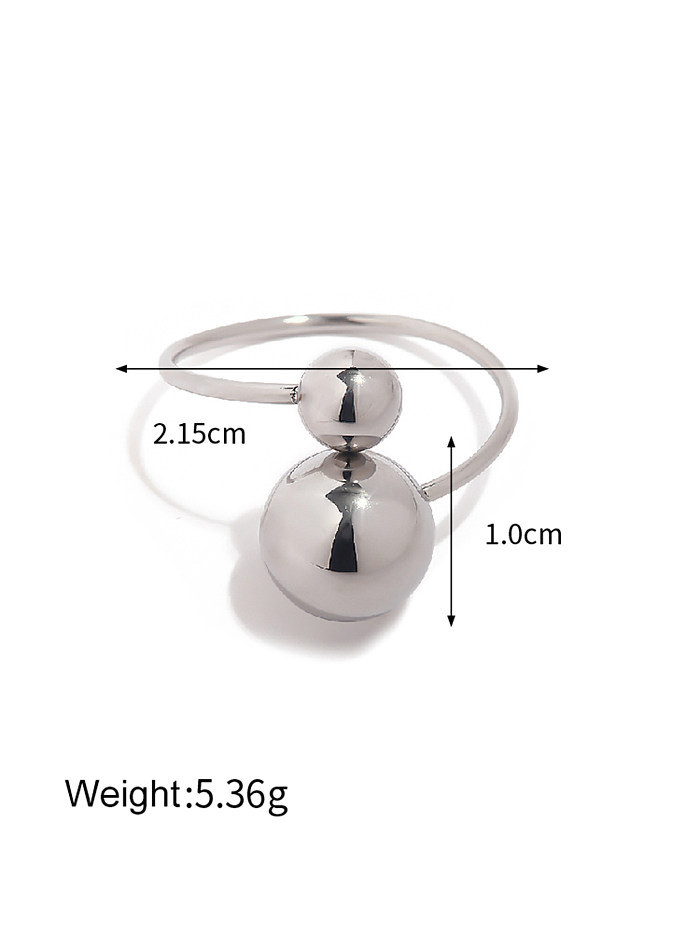 1 Piece Simple Style Ball Solid Color Stainless Steel Plating Open Ring
