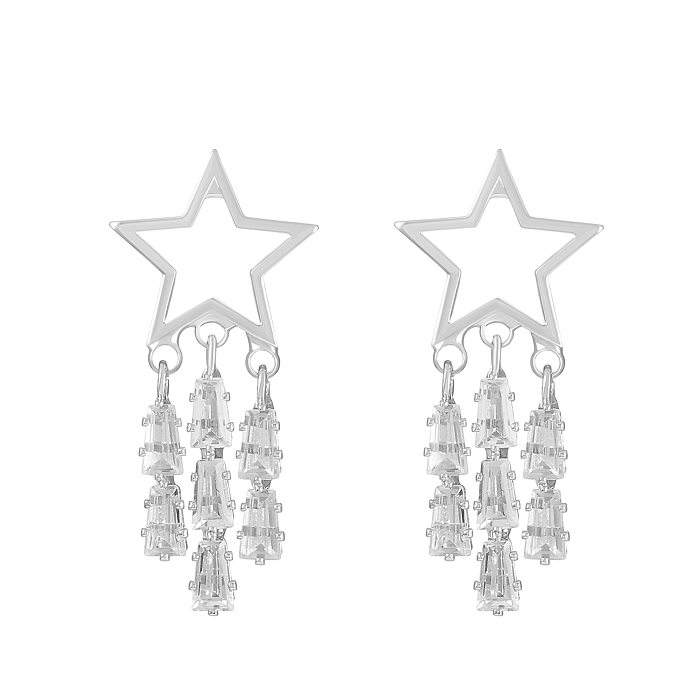 Moda animal estrela flor liga cobre chapeamento pérolas artificiais zircão brincos orelha studs 1 par